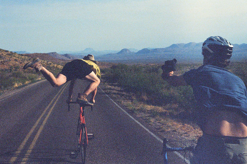 biking and filming