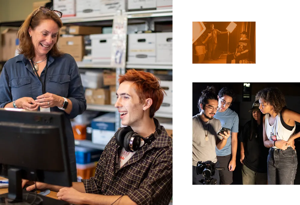 3 block of images of people in radio television film