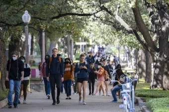 students walking