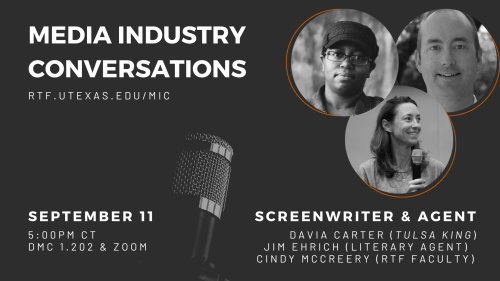 Screenwriter/Agent Panel, Sept 11, MIC, Jim Ehrich, Davia Carter, Cindy McCreery