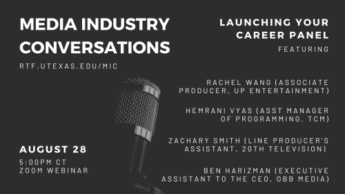 Launching Your Career Panel 2023, MIC, Hemrani Vyas, Ben Harizman, Rachel Wang, Zachary Smith