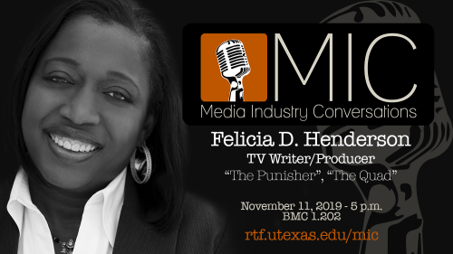 Media Industry Conversation wtih Felicia D Henderson 5 pm on Nov 11, 2019 in BMC 1.202