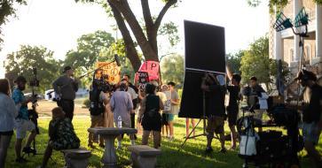 Still from You Are Not Alone film set